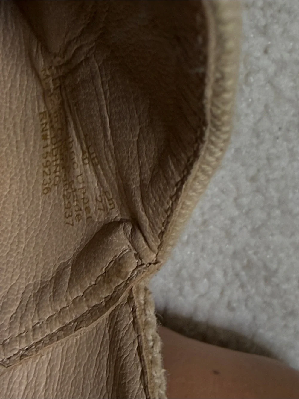 J. McLaughlin Beige Canvas Espadrille Slip-On with Brown leather Toe Cap
